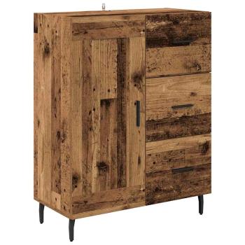 Highboard Altholz 69,5 x 34 x 180 cm Engineered Wood und Glas