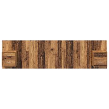 Kopfteil mit Schrank 3 Stk. Altholz Holzwerkstoff
