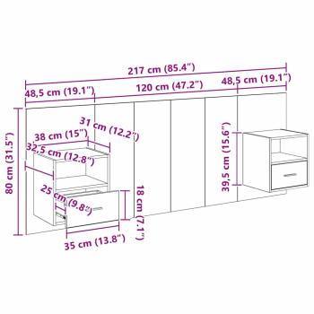 Kopfteil mit Schrank 3 Stk. Altholz Holzwerkstoff