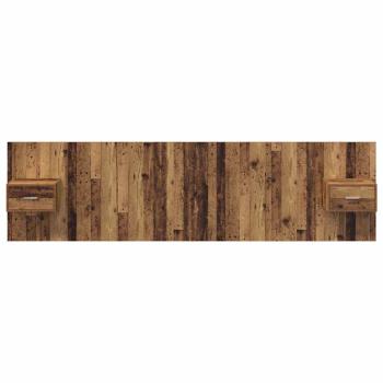 Kopfteil mit Schrank mit Schubladen 3 pcs Altholz Holzwerkstoff