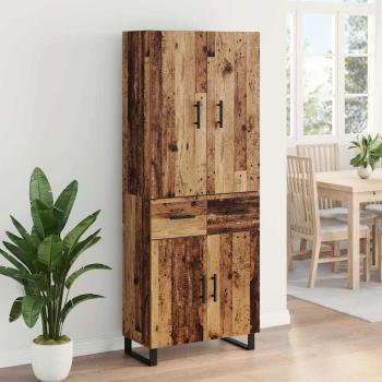 Highboard mit Schubladen 2 pcs Altholz Engineered Wood und Glas