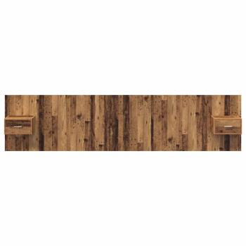 Kopfteil mit Schrank mit Schubladen 3 pcs Altholz Holzwerkstoff