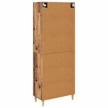 Highboard Altholz 69,5 x 34 x 180 cm Engineered Wood und Glas