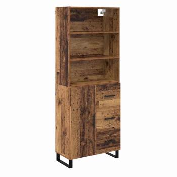 Highboard Altholz 69,5 x 34 x 180 cm Engineered Wood und Glas
