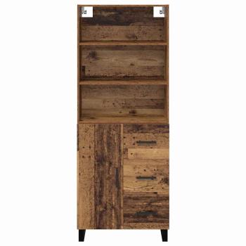 Highboard Altholz 69,5 x 34 x 180 cm Engineered Wood und Glas