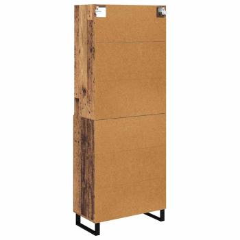 Highboard Altholz 69,5 x 34 x 180 cm Engineered Wood und Glas