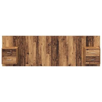 Kopfteil mit Schrank mit Schubladen 3 pcs Altholz Holzwerkstoff