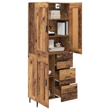 Highboard mit Schubladen 2 pcs Altholz Engineered Wood und Glas