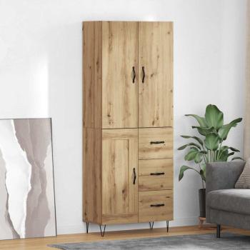 ARDEBO.de - Highboard 2 pcs Artisan-Eiche Engineered Wood und Glas