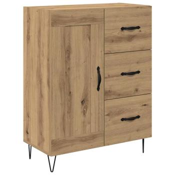 Highboard 2 pcs Artisan-Eiche Engineered Wood und Glas