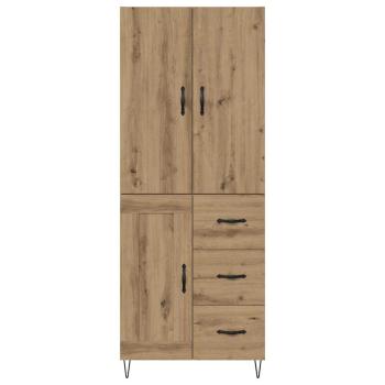 Highboard 2 pcs Artisan-Eiche Engineered Wood und Glas