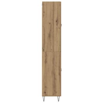 Highboard 2 pcs Artisan-Eiche Engineered Wood und Glas