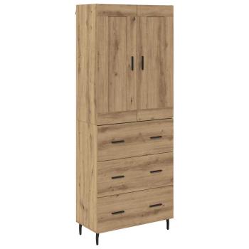 Highboard 2 pcs Artisan-Eiche Engineered Wood und Glas