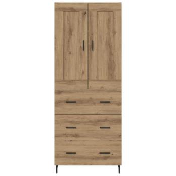 Highboard 2 pcs Artisan-Eiche Engineered Wood und Glas