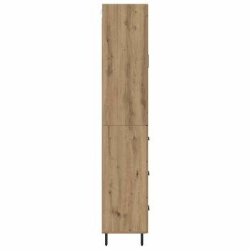 Highboard 2 pcs Artisan-Eiche Engineered Wood und Glas