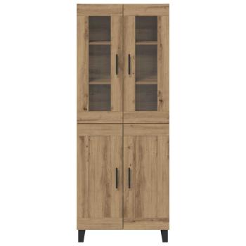 Highboard 2 pcs Artisan-Eiche Engineered Wood und Glas