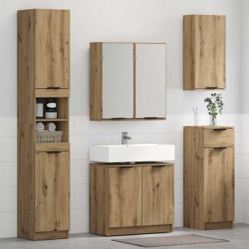 Badezimmerschrank-Set 3 Stk. Artisan-Eiche Holzwerkstoff