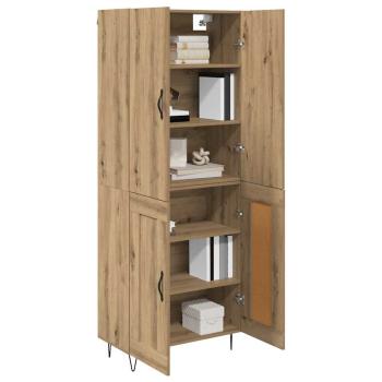 Highboard 2 pcs Artisan-Eiche Engineered Wood und Glas