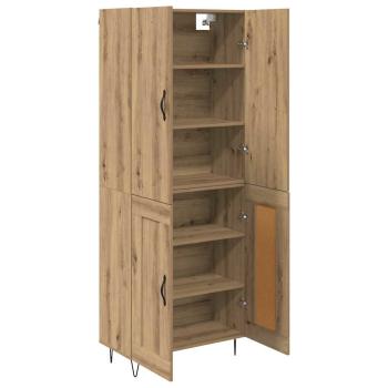 Highboard 2 pcs Artisan-Eiche Engineered Wood und Glas