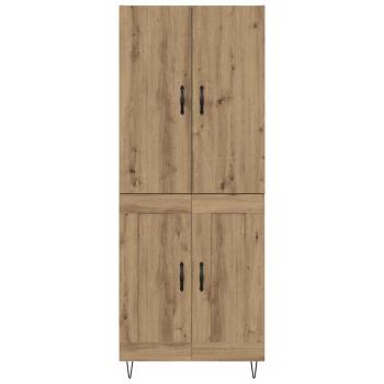 Highboard 2 pcs Artisan-Eiche Engineered Wood und Glas
