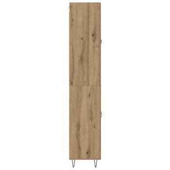 Highboard 2 pcs Artisan-Eiche Engineered Wood und Glas