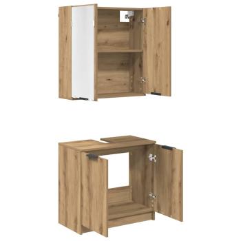 Badezimmerschrank-Set mit Regal Artisan-Eiche Holzwerkstoff