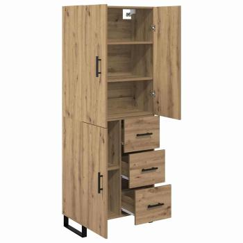 Highboard 2 pcs Artisan-Eiche Engineered Wood und Glas