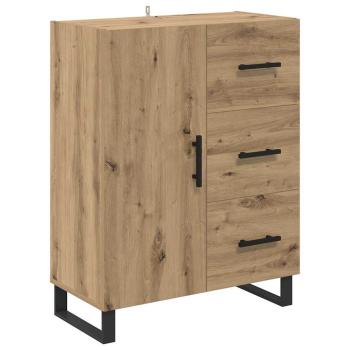 Highboard 2 pcs Artisan-Eiche Engineered Wood und Glas