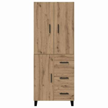 Highboard 2 pcs Artisan-Eiche Engineered Wood und Glas