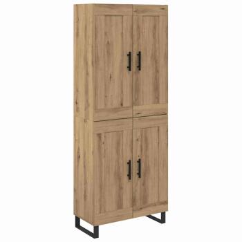 Highboard 2 pcs Artisan-Eiche Engineered Wood und Glas