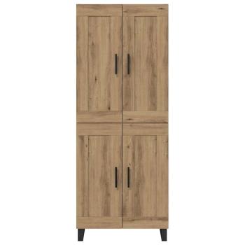 Highboard 2 pcs Artisan-Eiche Engineered Wood und Glas