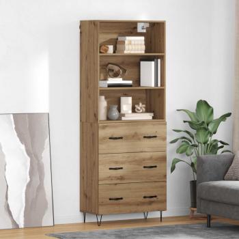 ARDEBO.de - Highboard Artisan-Eiche 69,5 x 32,5 x 180 cm Holzwerkstoff