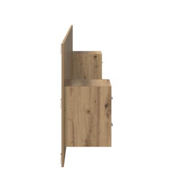Kopfteil mit Schrank 3 Stk. Artisan-Eiche Holzwerkstoff