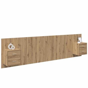 Kopfteil mit Schrank 3 pcs Artisan-Eiche Holzwerkstoff