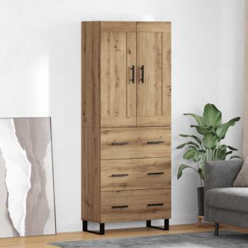 ARDEBO.de - Highboard 2 pcs Artisan-Eiche Engineered Wood und Glas