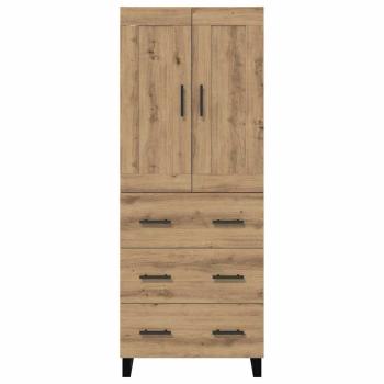 Highboard 2 pcs Artisan-Eiche Engineered Wood und Glas