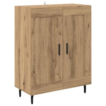 Highboard 2 pcs Artisan-Eiche Engineered Wood und Glas