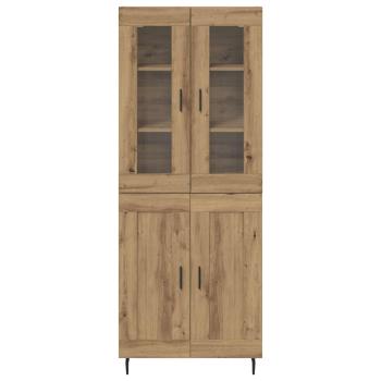 Highboard 2 pcs Artisan-Eiche Engineered Wood und Glas