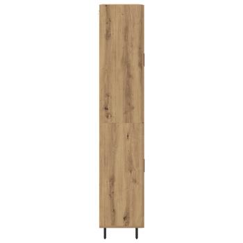 Highboard 2 pcs Artisan-Eiche Engineered Wood und Glas