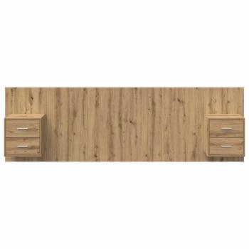 Kopfteil mit Schrank 3 Stk. Artisan-Eiche Holzwerkstoff