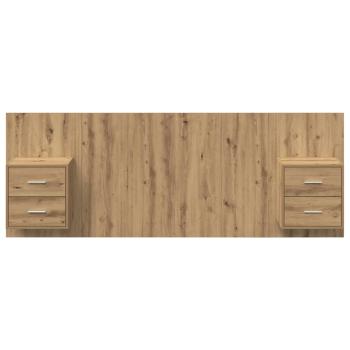 Kopfteil mit Schrank 3 Stk. Artisan-Eiche Holzwerkstoff