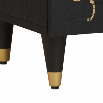 Nachttisch mit Tür 2 pcs Schwarz 40 x 33 x 46 cm