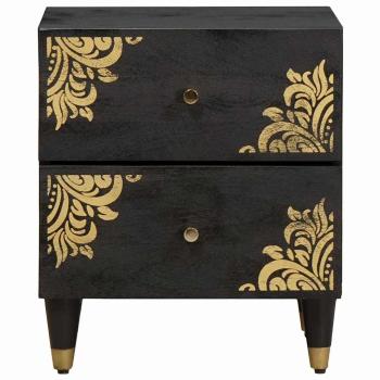 Nachttisch 2 pcs Schwarz 40 x 33 x 46 cm Massivholz Mango