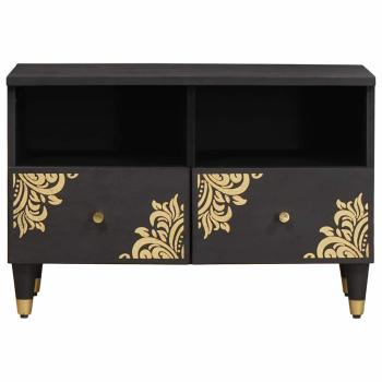 TV-Schränk mit Regal Schwarz 70 x 33 x 46 cm Massivholz Mango