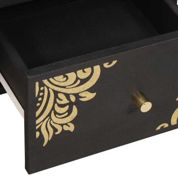 TV-Schränk mit Regal Schwarz 70 x 33 x 46 cm Massivholz Mango