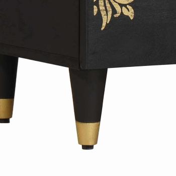 TV-Schränk mit Regal Schwarz 70 x 33 x 46 cm Massivholz Mango