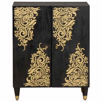 Sideboard Schwarz 60 x 33 x 75 cm Massivholz Mango
