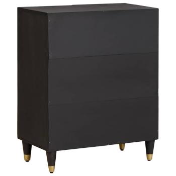 Sideboard Schwarz 60 x 33 x 75 cm Massivholz Mango