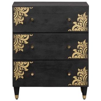 Sideboard Schwarz 60 x 33 x 75 cm Massivholz Mango