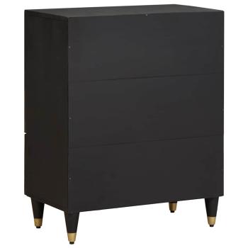 Sideboard Schwarz 60 x 33 x 75 cm Massivholz Mango